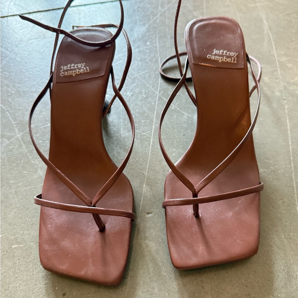 Jeffrey Campbell Chestnut Strappy Kitten Heels